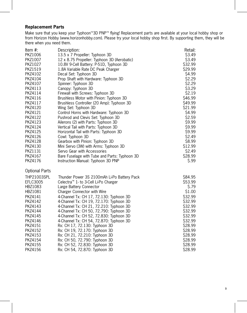 ParkZone PKZ4175 User Manual | Page 9 / 10