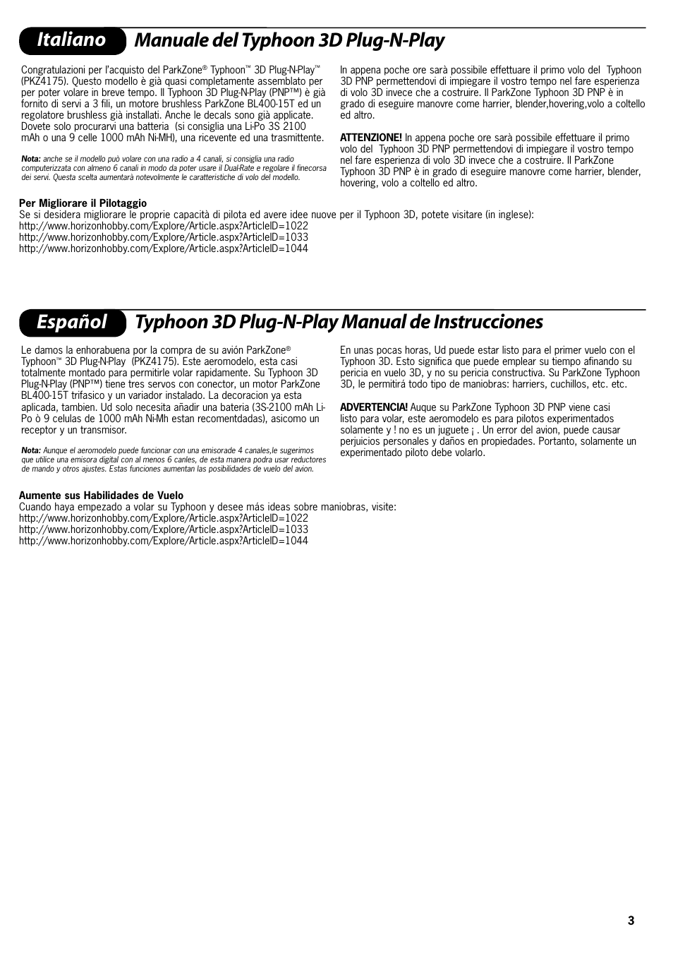 ParkZone PKZ4175 User Manual | Page 3 / 32