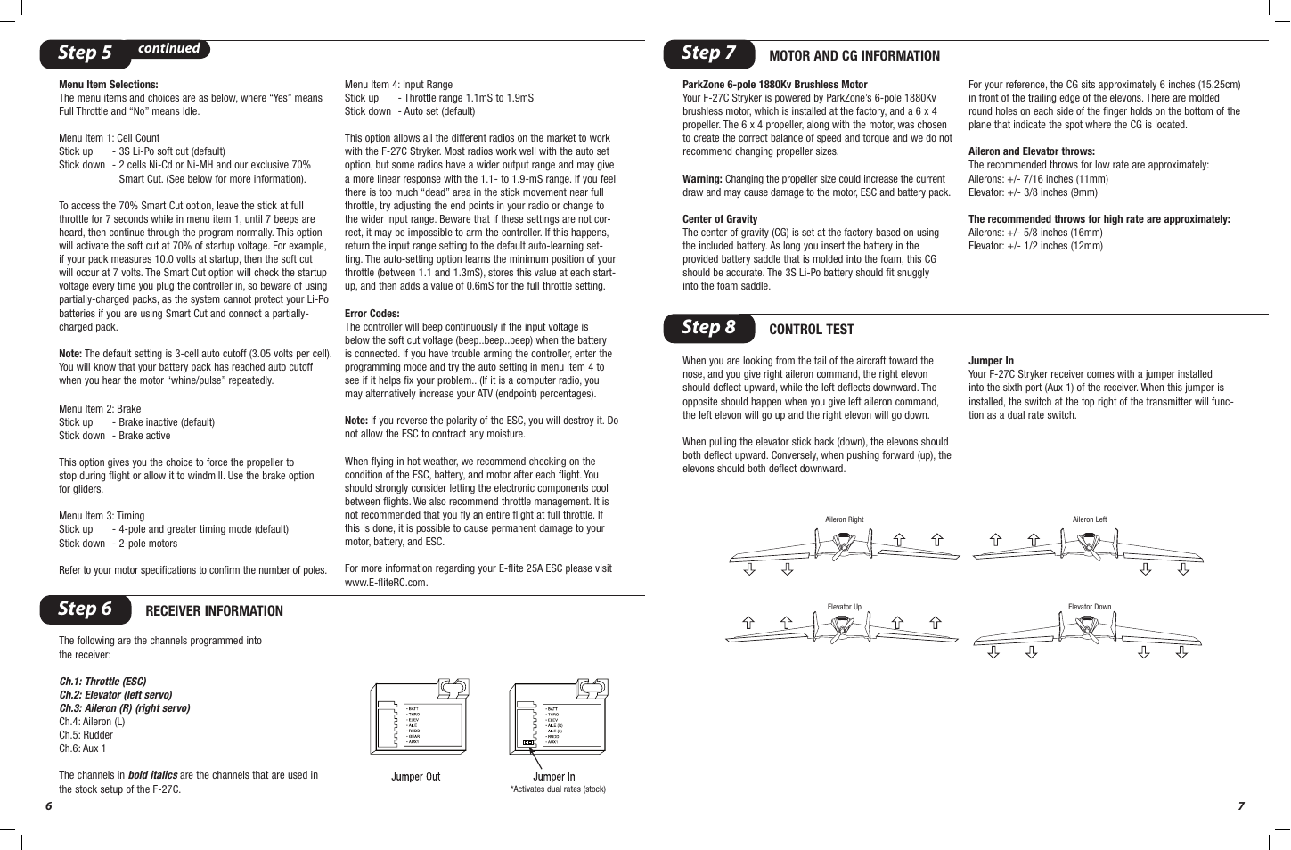 Step 6, Step 5, Step 7 step 8 | Continued | ParkZone PKZ4200 User Manual | Page 4 / 6