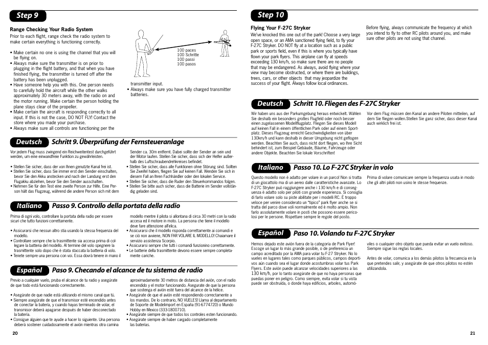 Step 10, Step 9, Deutsch | ParkZone PKZ4200 User Manual | Page 11 / 17