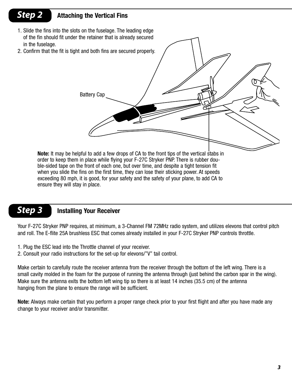 Step 2, Step 3 | ParkZone PKZ4275 User Manual | Page 4 / 12