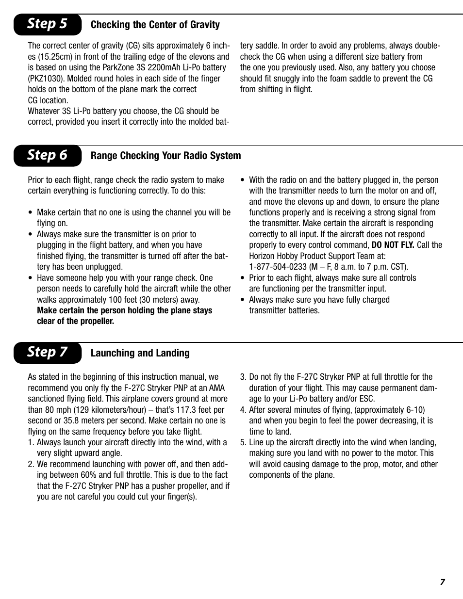 Step 5, Step 6, Step 7 | ParkZone PKZ4275 User Manual | Page 8 / 12