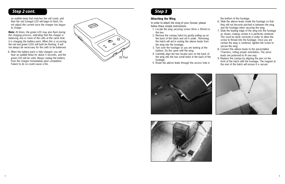 Step 3, Step 2 cont | ParkZone PKZ4600 User Manual | Page 3 / 10