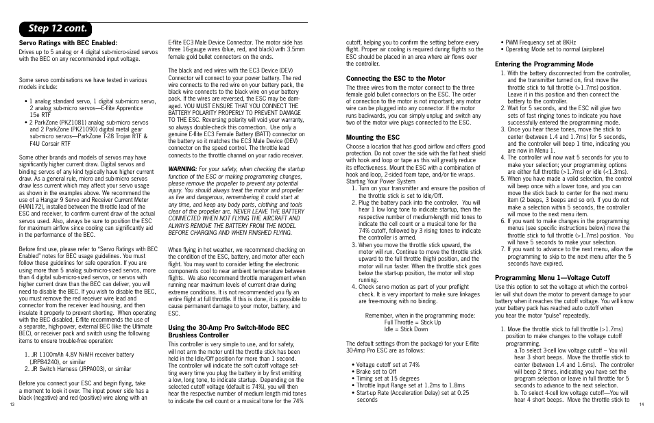 Step 12 cont | ParkZone PKZ4600 User Manual | Page 7 / 10