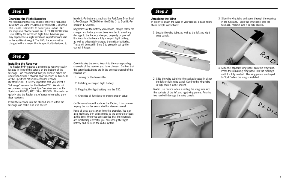 Step 1 step 2, Step 3 | ParkZone PKZ4775 User Manual | Page 4 / 8