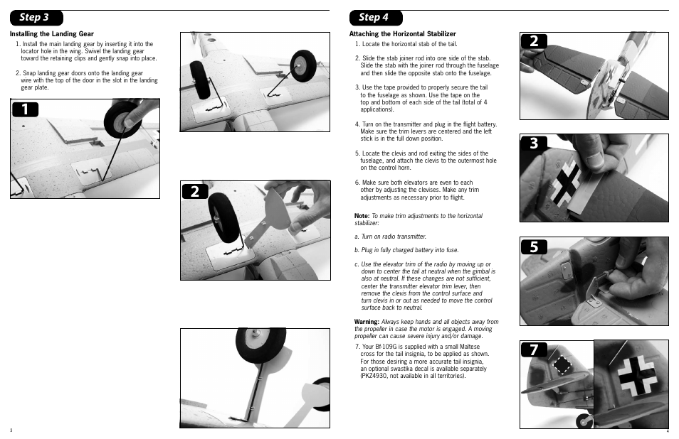 Step 3 step 4 | ParkZone PKZ4975 User Manual | Page 3 / 12