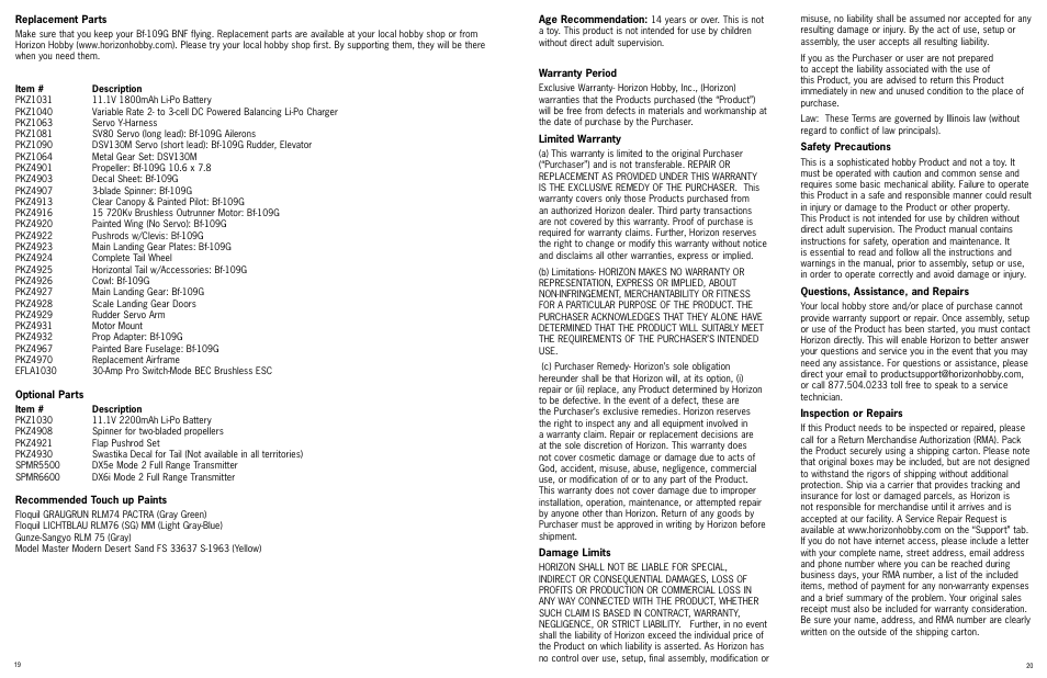 ParkZone PKZ4980 User Manual | Page 11 / 12