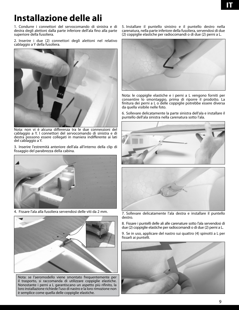 Installazione delle ali | ParkZone PKZ5280 User Manual | Page 69 / 82