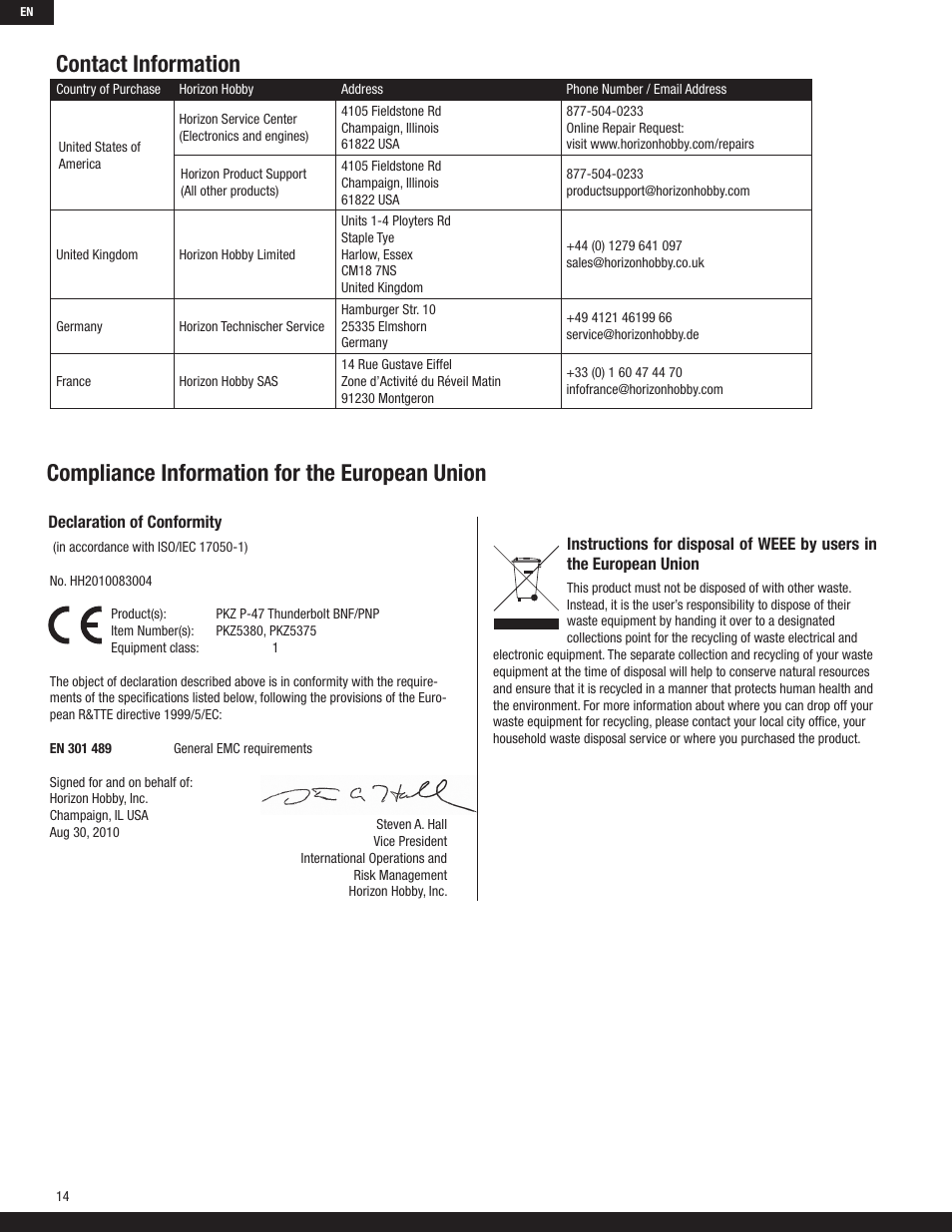 ParkZone PKZ5380 User Manual | Page 14 / 15