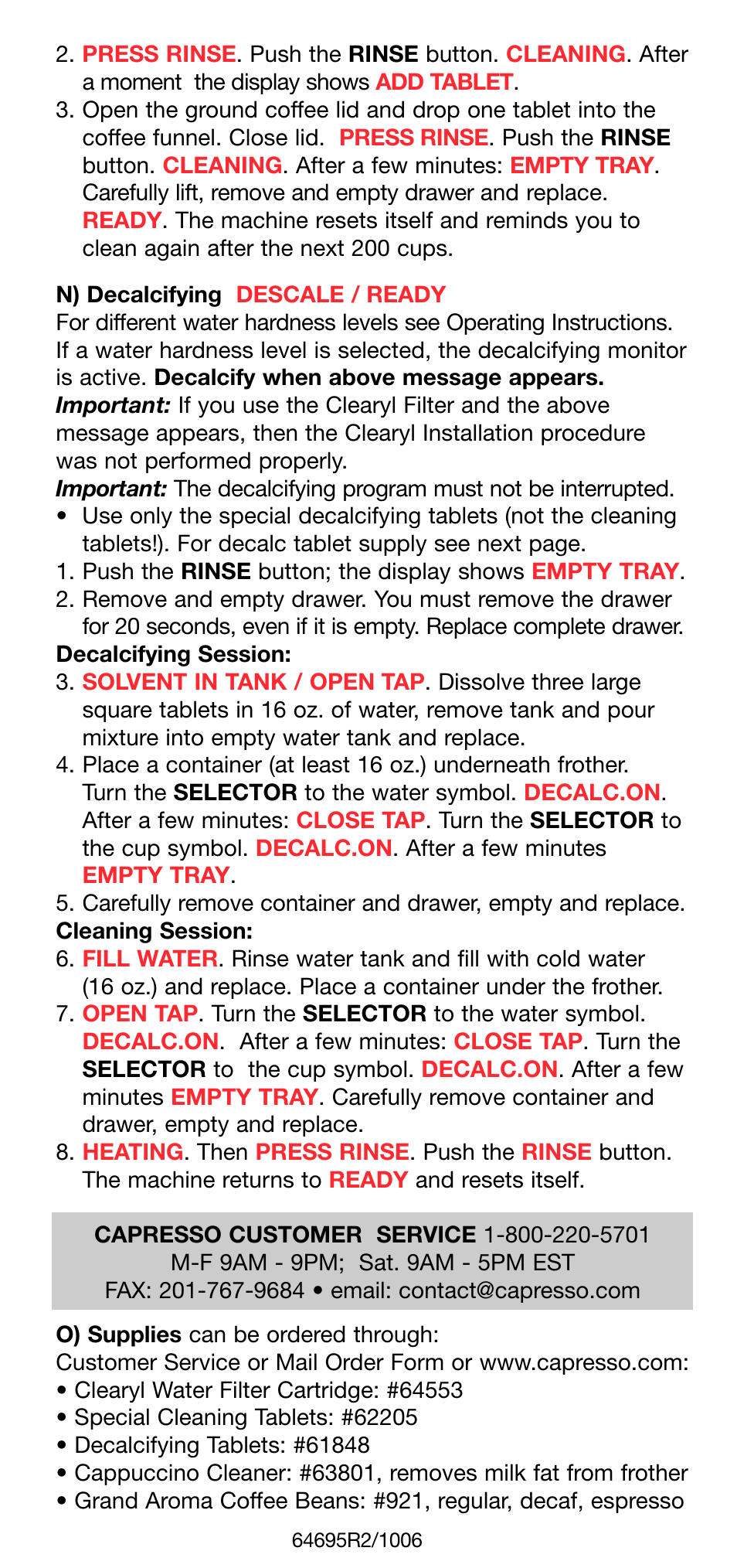 Capresso F7 User Manual | Page 4 / 4