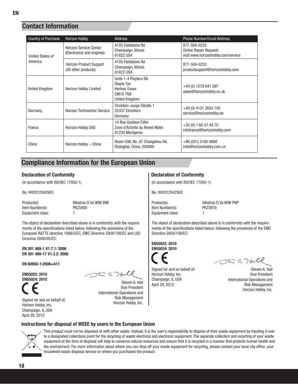 ParkZone PKZ5980 User Manual | Page 18 / 21