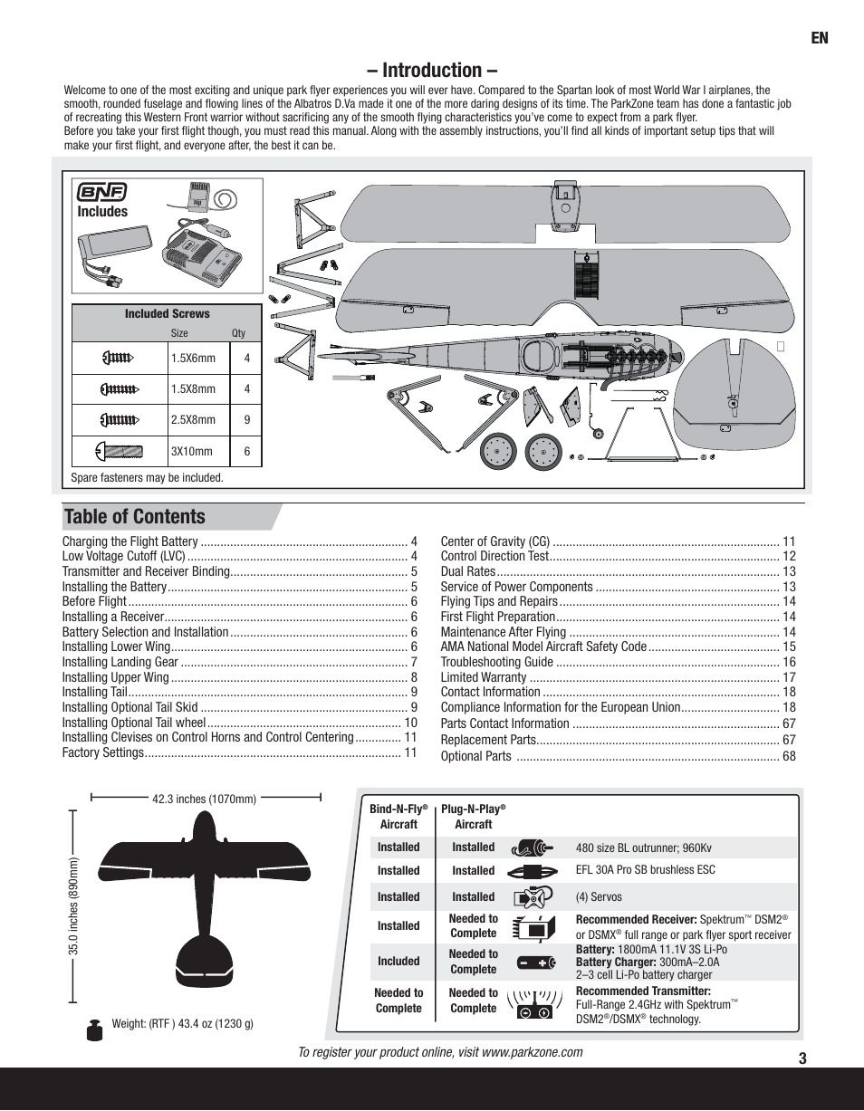 ParkZone PKZ5980 User Manual | Page 3 / 21