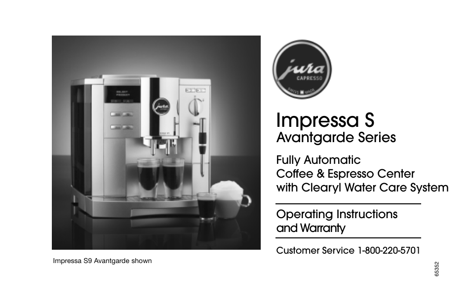 Capresso Impressa S Avantgarde Series User Manual | 35 pages