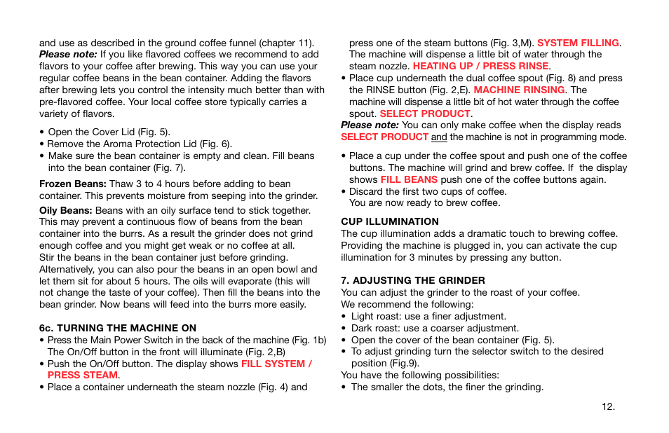 Capresso Impressa S Avantgarde Series User Manual | Page 13 / 35