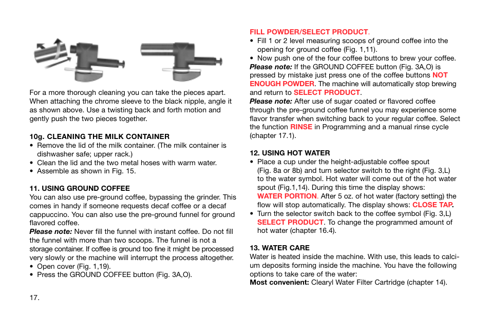 Capresso Impressa S Avantgarde Series User Manual | Page 18 / 35