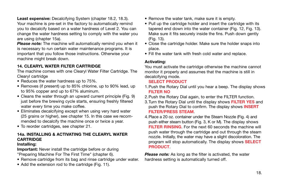 Capresso Impressa S Avantgarde Series User Manual | Page 19 / 35