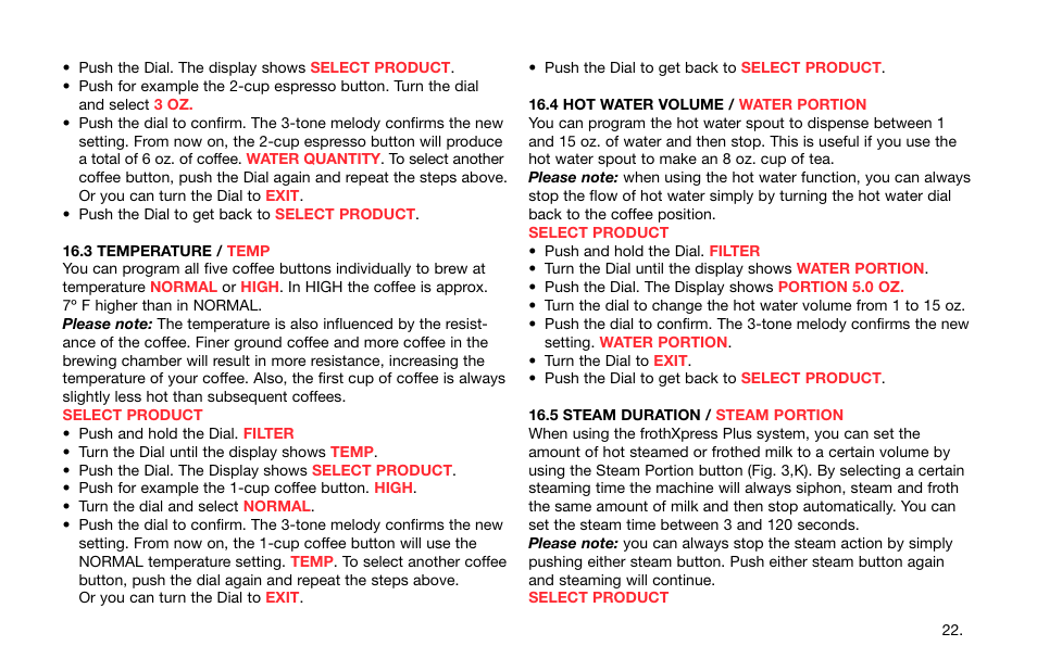 Capresso Impressa S Avantgarde Series User Manual | Page 23 / 35