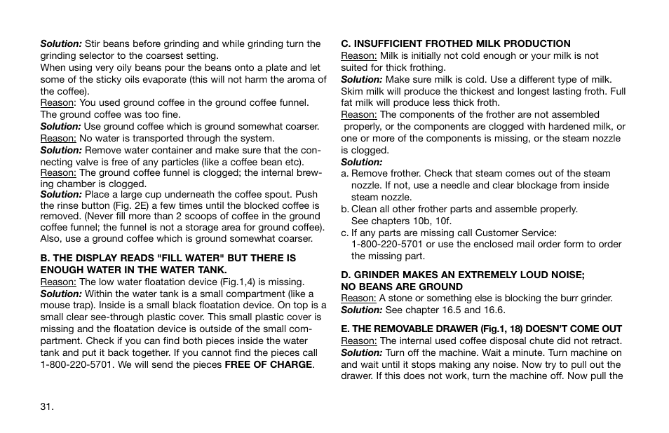 Capresso Impressa S Avantgarde Series User Manual | Page 32 / 35