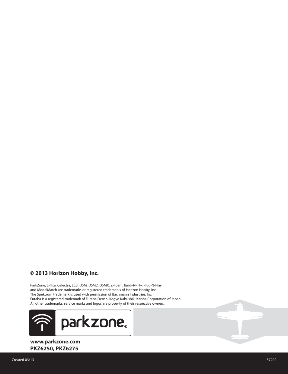 ParkZone PKZ6250 User Manual | Page 20 / 20