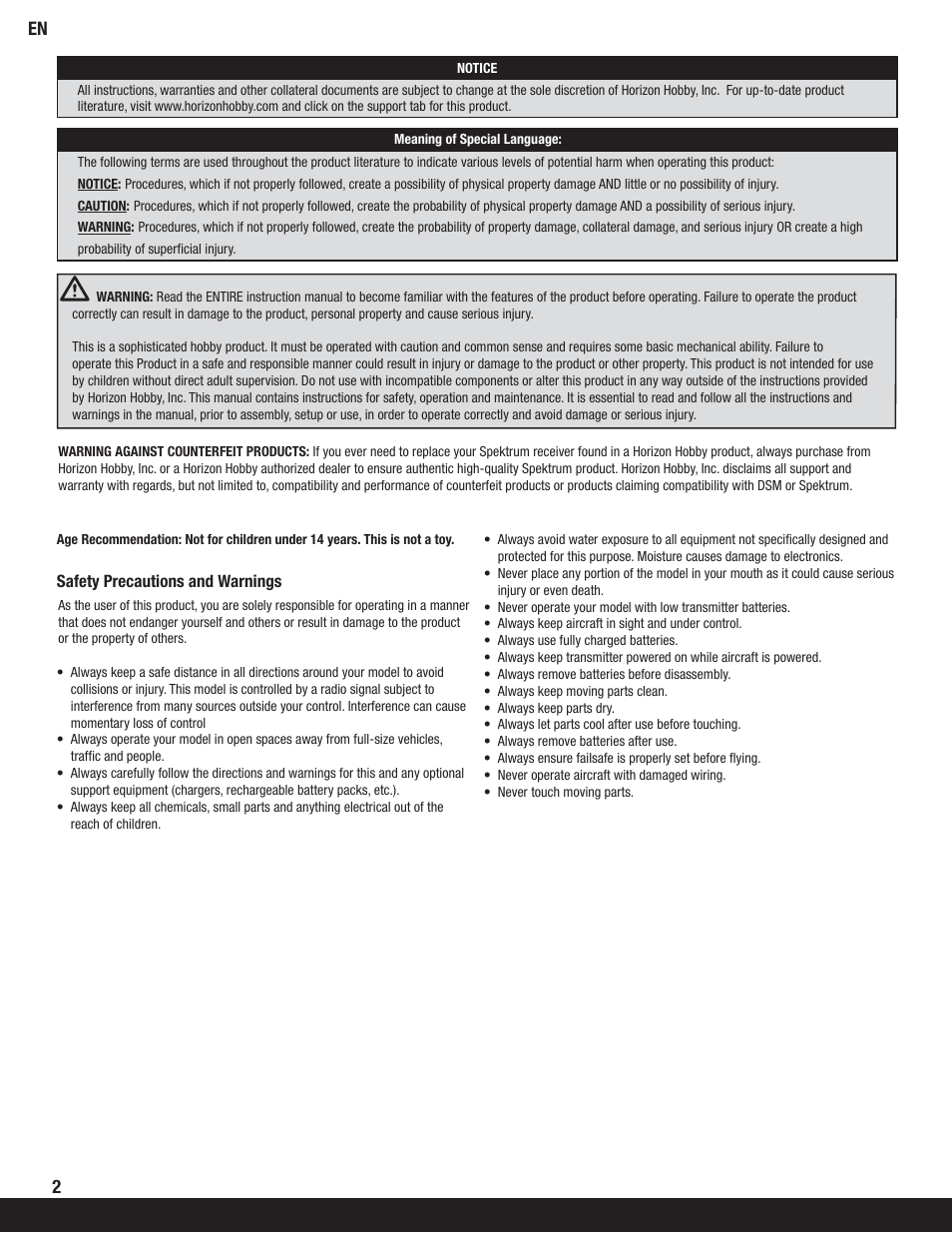 ParkZone PKZ6375 User Manual | Page 2 / 19