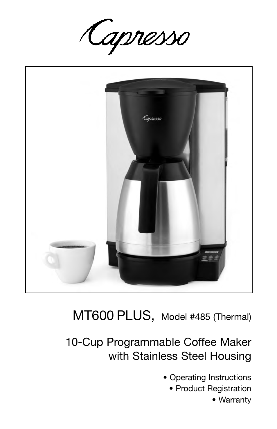 Capresso MT600 PLUS 485 User Manual | 12 pages