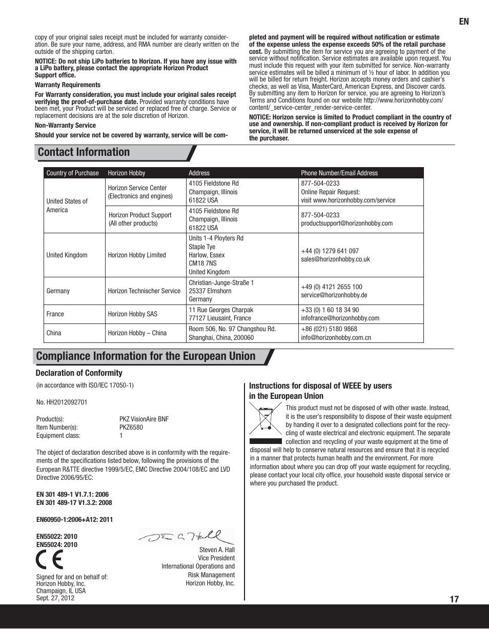 ParkZone PKZ6580 User Manual | Page 17 / 20