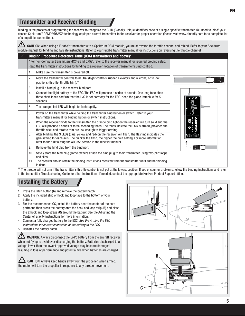 Ac b | ParkZone PKZ6580 User Manual | Page 5 / 20