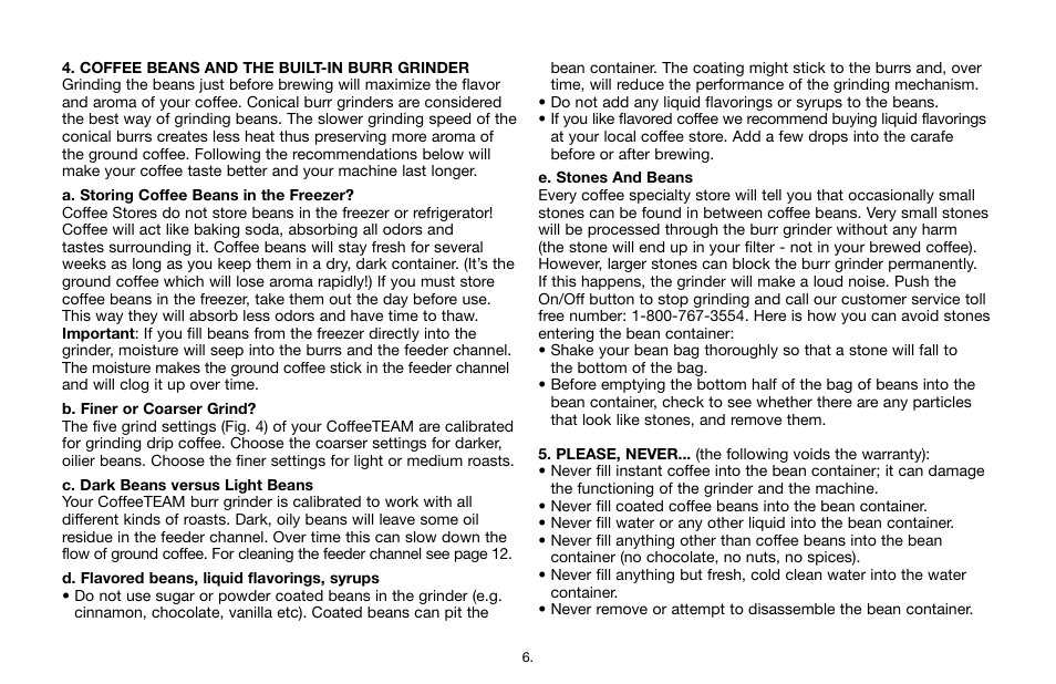 Capresso CoffeeTEAM GS 464 User Manual | Page 6 / 15