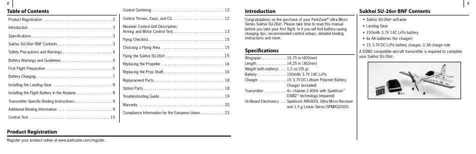 ParkZone PKZU1080 User Manual | Page 2 / 12