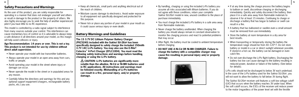 Safety precautions and warnings, Battery warnings and guidelines | ParkZone PKZU1080 User Manual | Page 3 / 12