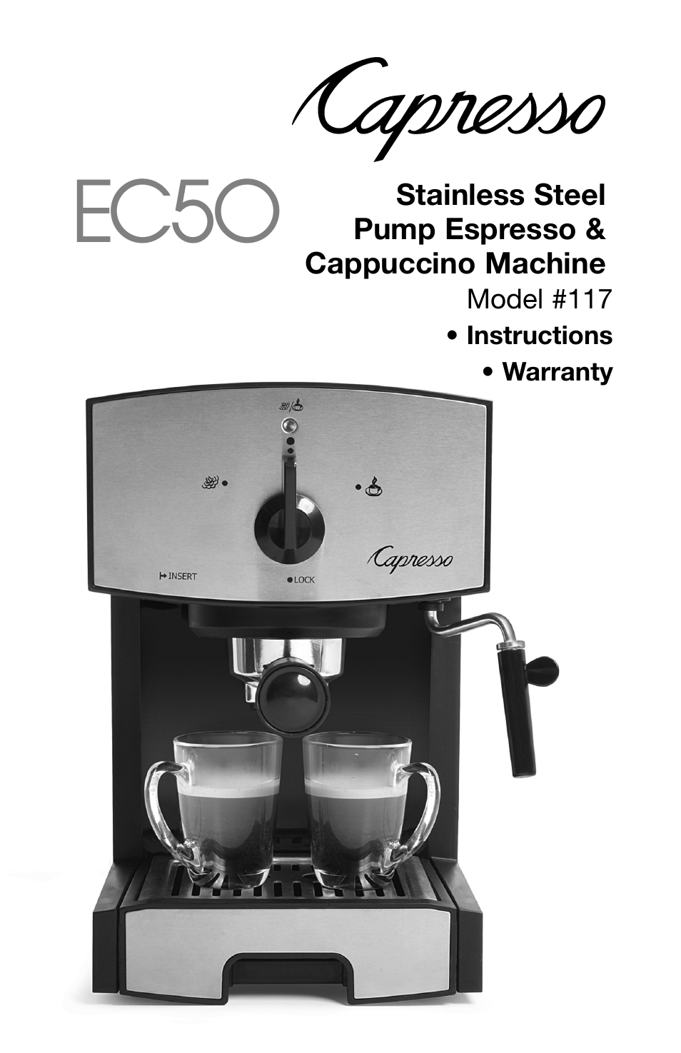 Capresso Stainless Steel Pump Espresso & Cappuccino Machine EC5O User Manual | 12 pages