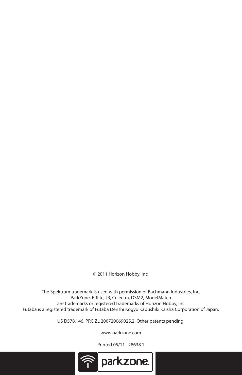ParkZone PKZU1380 User Manual | Page 17 / 17