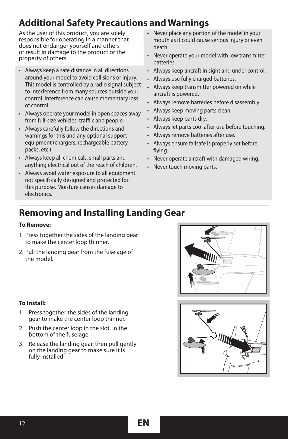 ParkZone PKZU1480 User Manual | Page 12 / 18