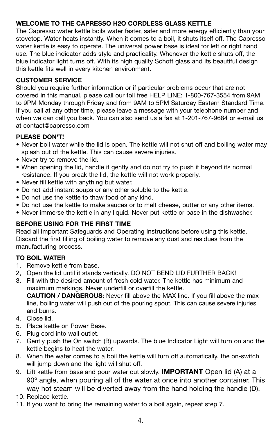 Capresso 259 User Manual | Page 4 / 6