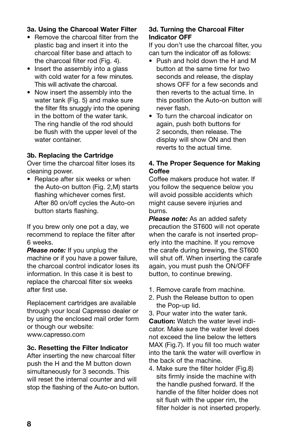 Capresso 490 User Manual | Page 8 / 14