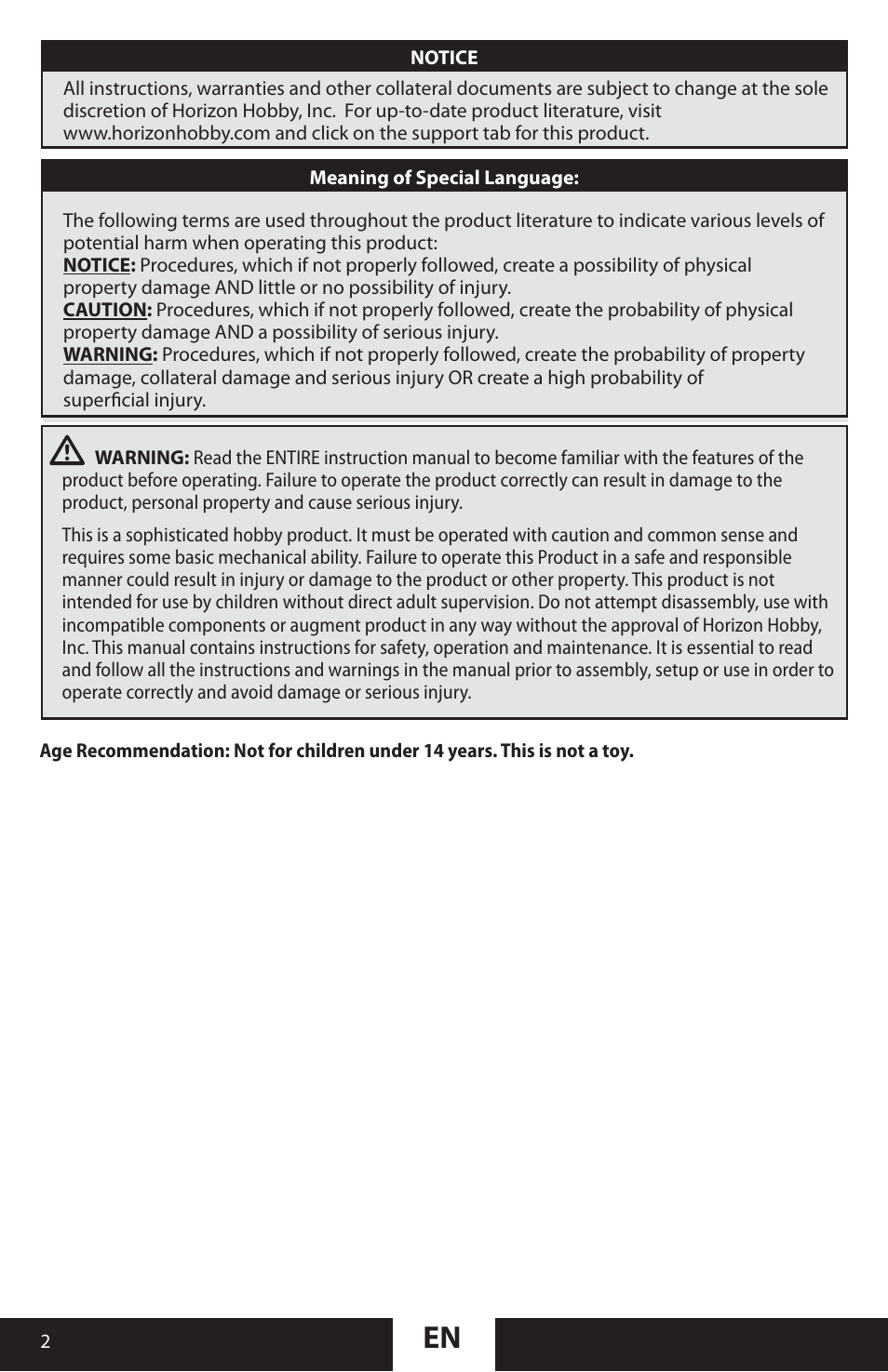 ParkZone PKZU2180 User Manual | Page 2 / 23