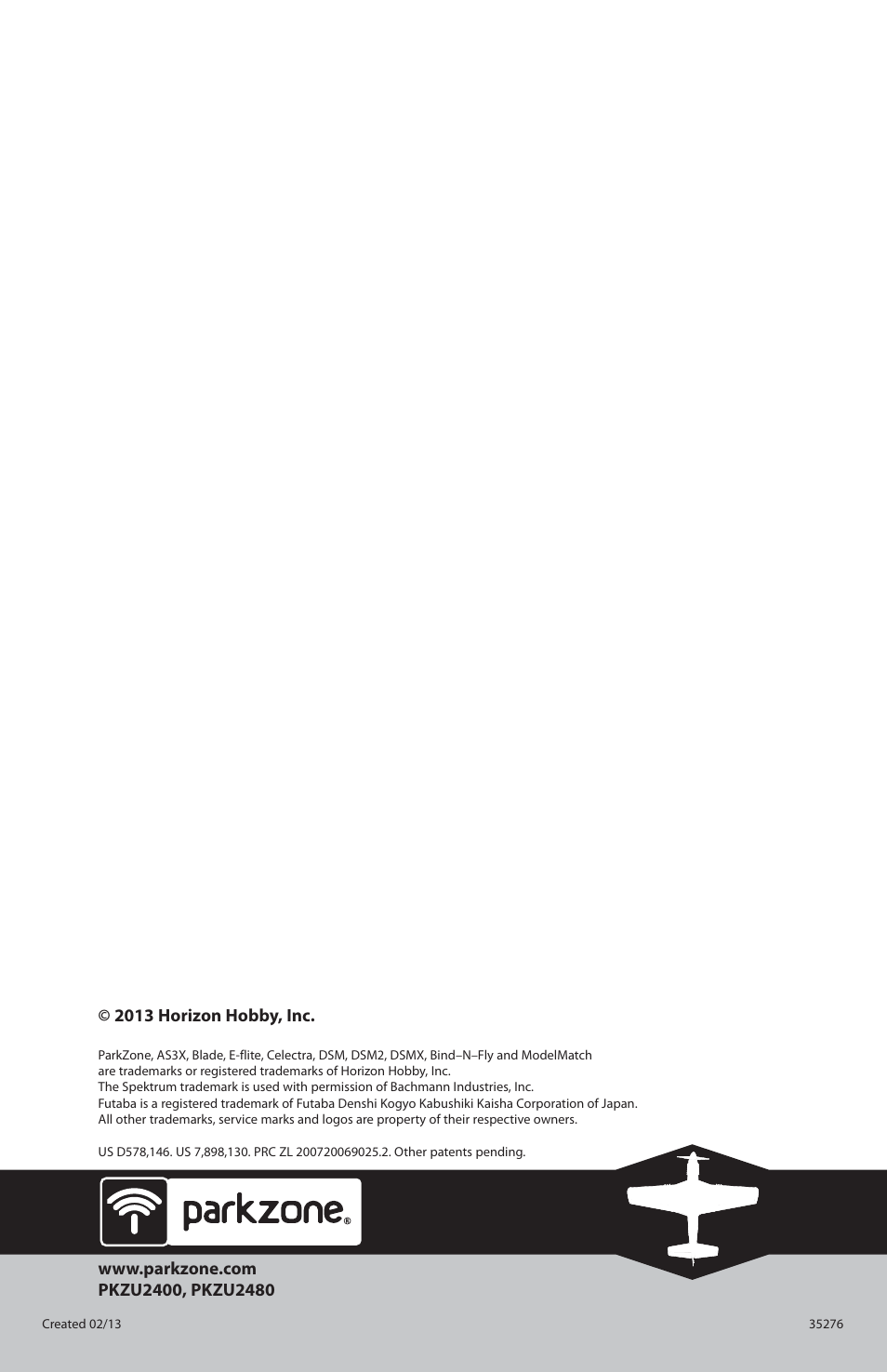 ParkZone PKZU2480 User Manual | Page 22 / 22