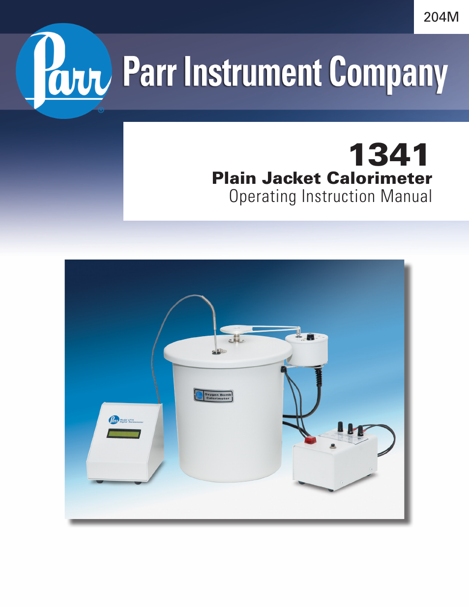 Parr Instrument 1341 User Manual | 16 pages