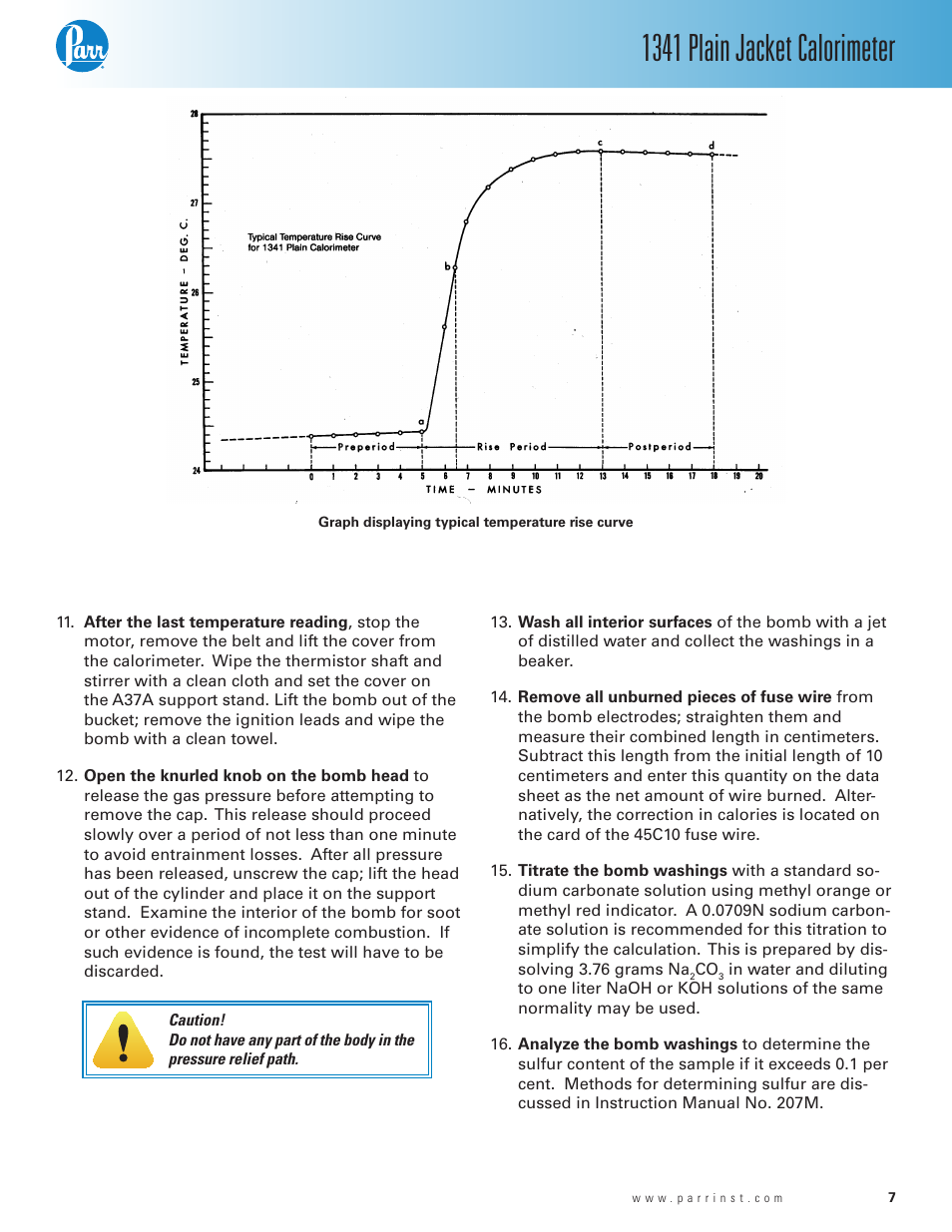 1341 plain jacket calorimeter | Parr Instrument 1341 User Manual | Page 7 / 16