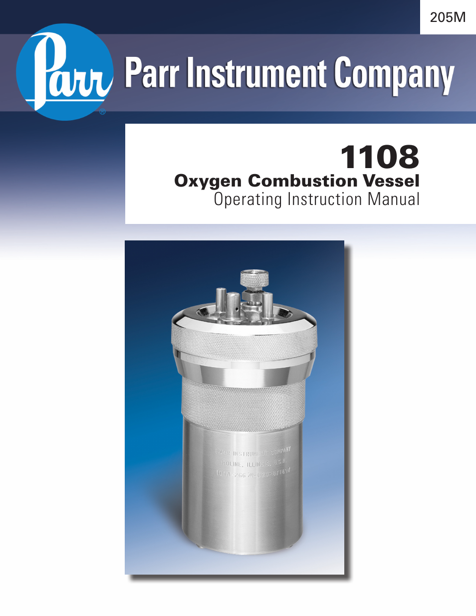 Parr Instrument 1108 User Manual | 20 pages