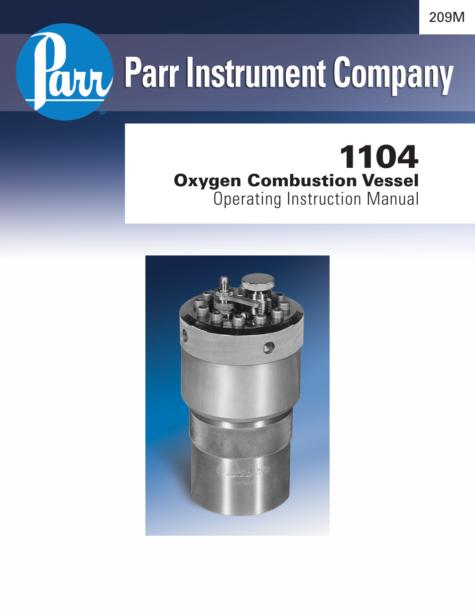 Parr Instrument 1104 User Manual | 12 pages