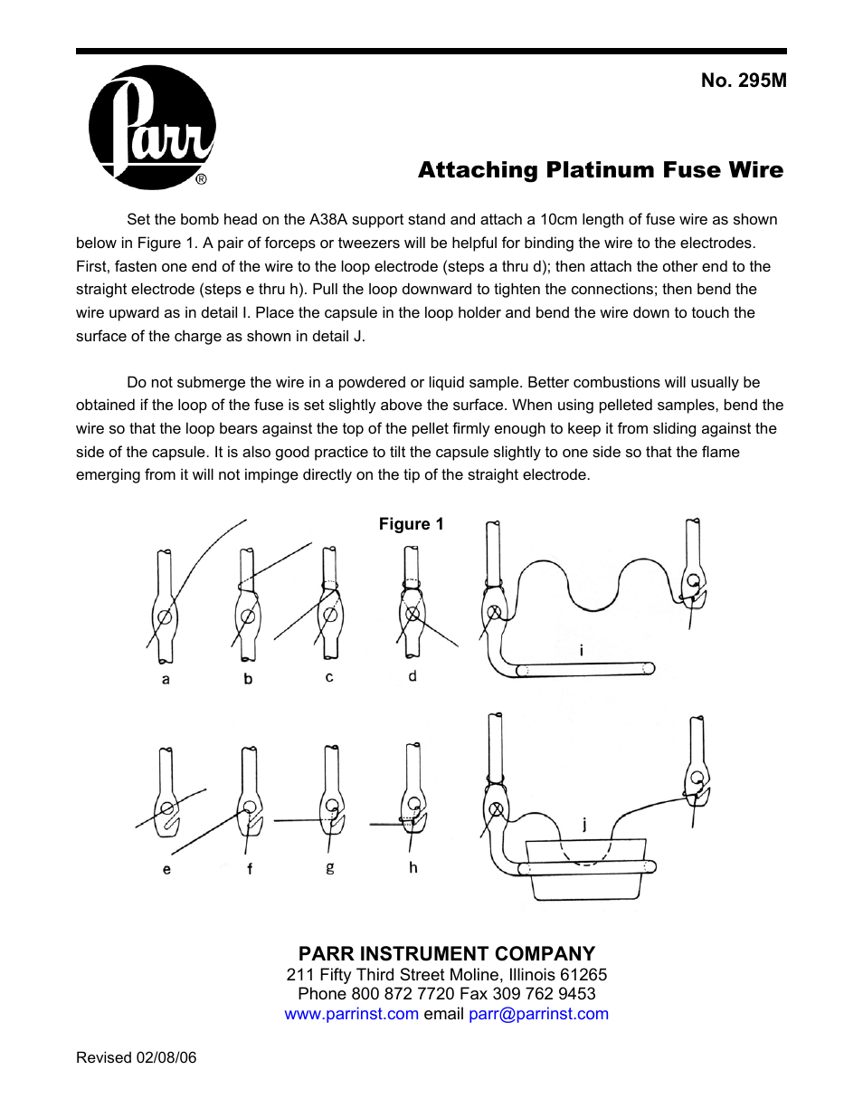 Parr Instrument Attaching Platinum Fuse Wire User Manual | 1 page