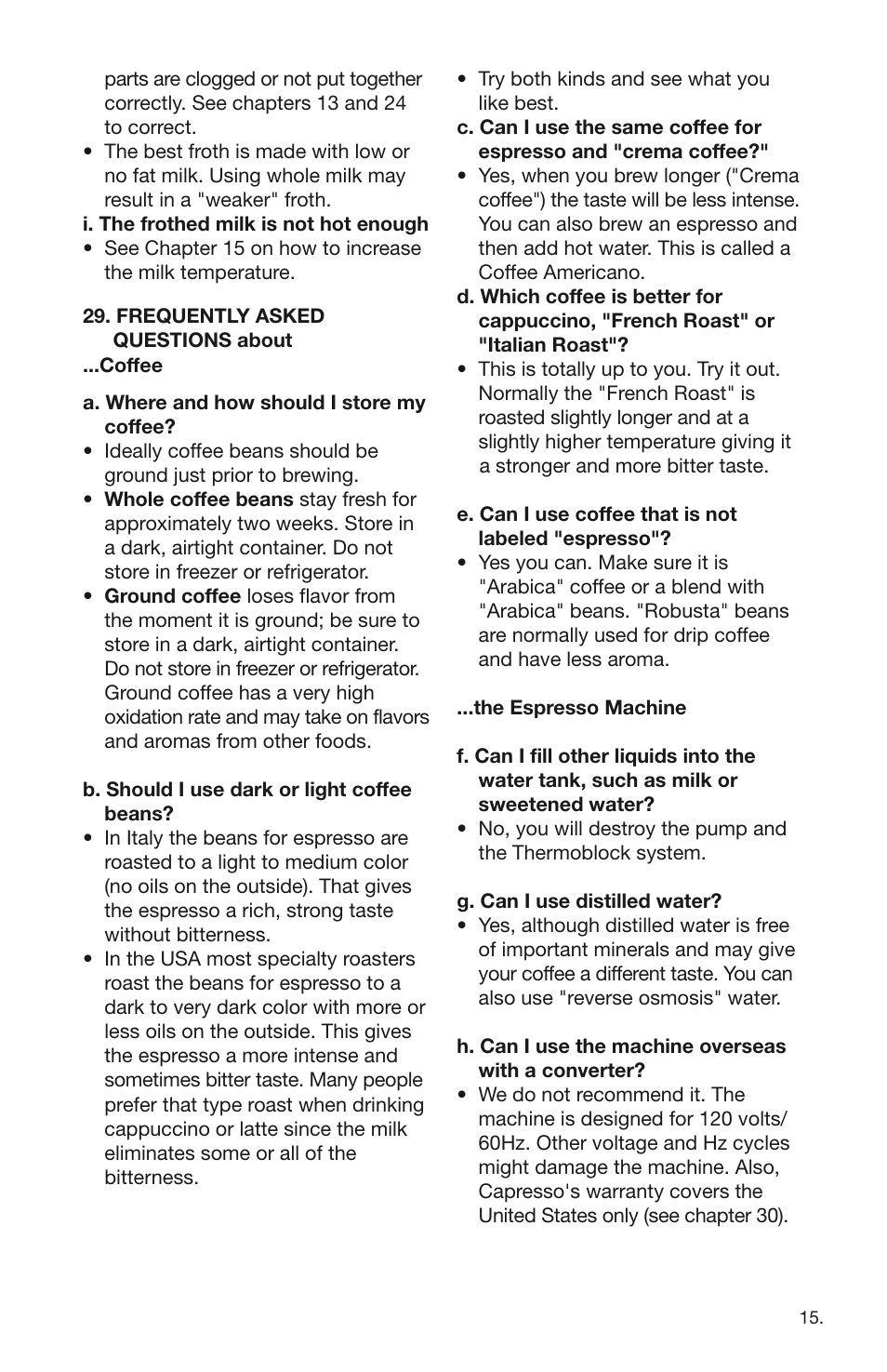 Capresso 112 User Manual | Page 15 / 18