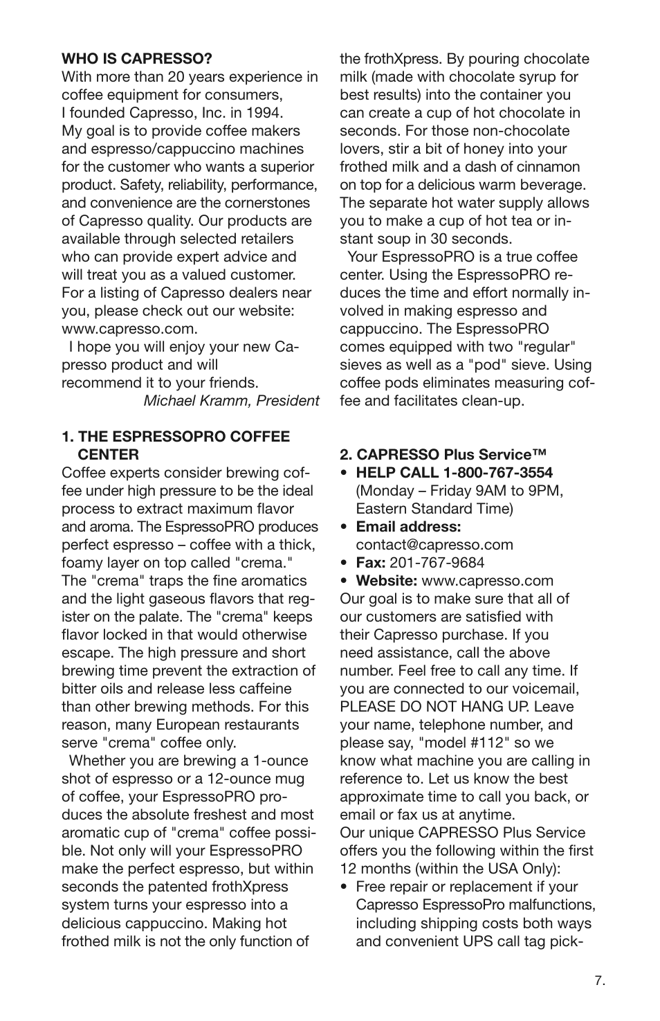 Capresso 112 User Manual | Page 7 / 18