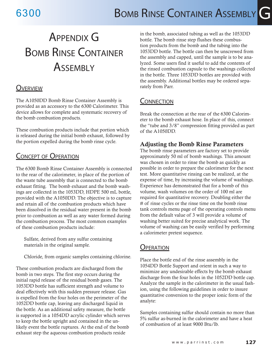 Ppendix, Inse, Ontainer | Ssembly | Parr Instrument 6300 User Manual | Page 127 / 130