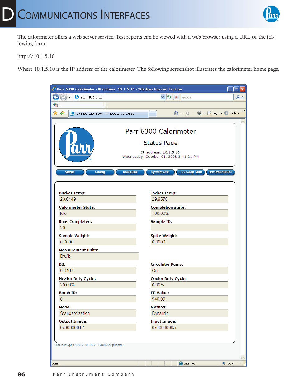 Parr Instrument 6300 User Manual | Page 86 / 130