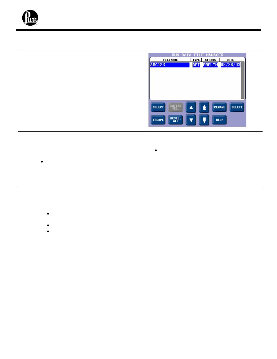 File management, 8 file management | Parr Instrument 6200 User Manual | Page 38 / 94