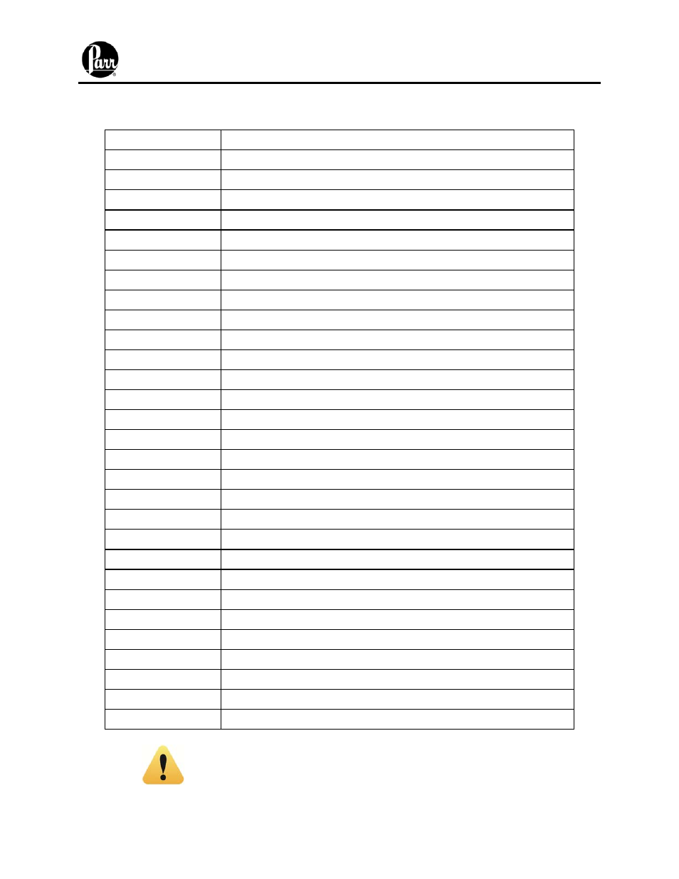 Parts list | Parr Instrument 6510 User Manual | Page 8 / 16