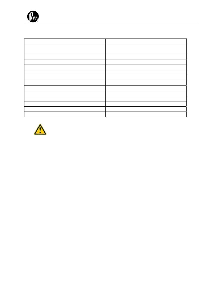 Parts list | Parr Instrument 1564 User Manual | Page 8 / 12