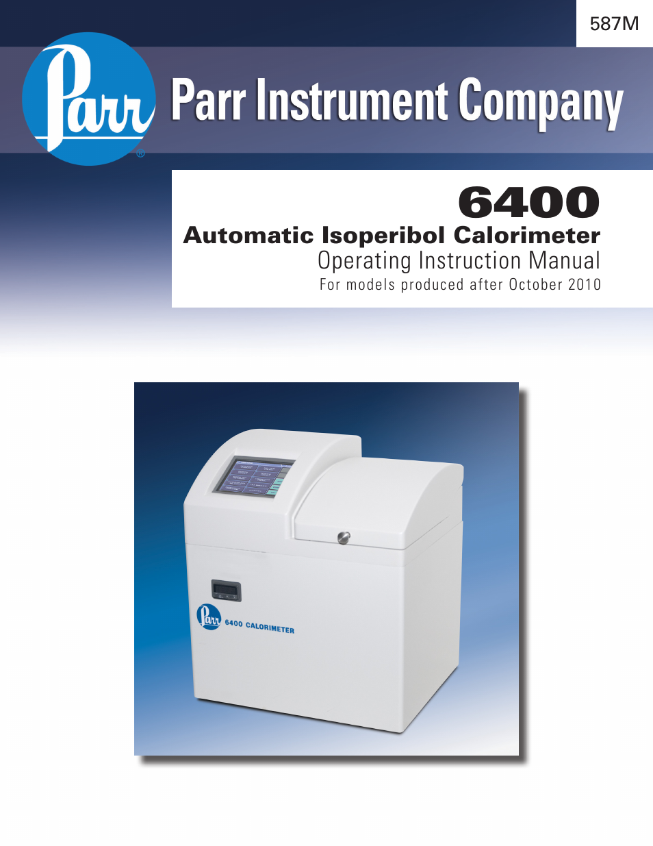 Parr Instrument 6400 User Manual | 110 pages